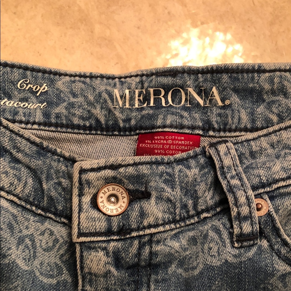 Merona Light Blue Patterned cropped Jeans - Picture 2 of 8